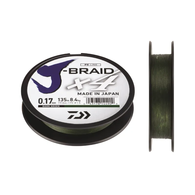 Trecciato Daiwa J-Braid X4 135 mt Dark Green