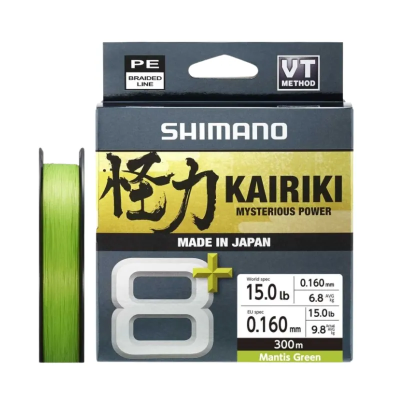 Trecciato Shimano Kairiki 8+ 300 mt Mantis Green