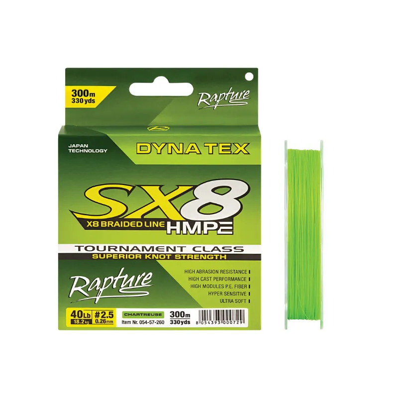 Trecciato Rapture Dyna Tex SX8 Chartreuse Braid