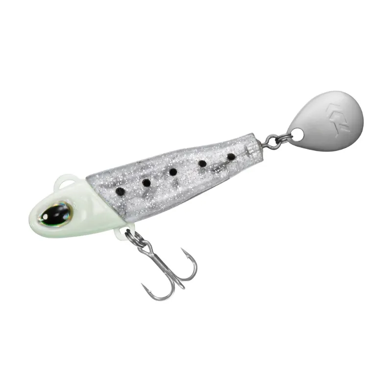 Artificiale Metal Lure Daiwa MG Little Spin 4.5 cm 7 gr Glow Mekki Shirasu