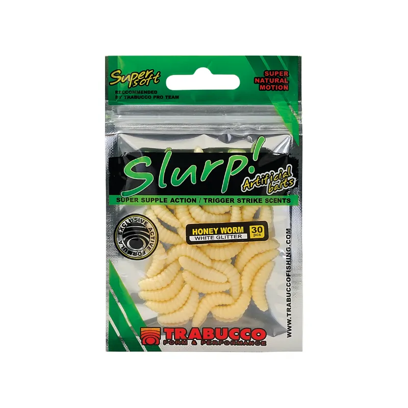 Artificiale Worm Trabucco Slurp Honey Worm XL Natural White