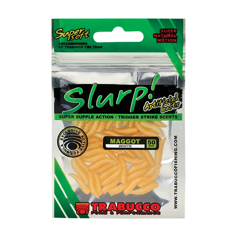 Artificiale Worm Trabucco Slurp Maggots Natural White
